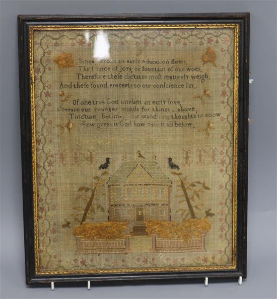 A 1788 sampler 35 x 28cm